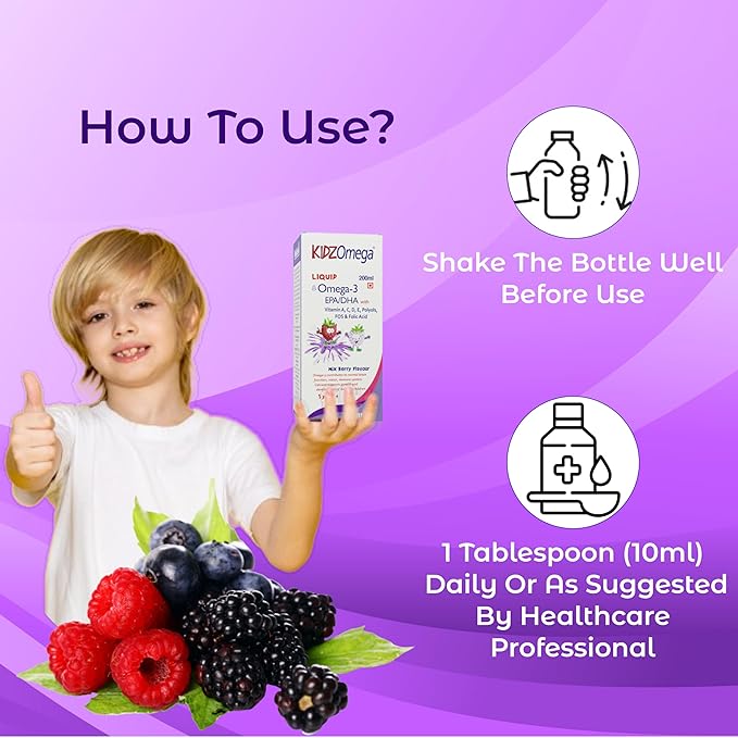 Healthaid Kidzomega Liquid - Omega 3 Syrup - 200ml