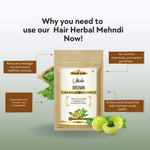 Khadi Brown Hair Mehndi | Natural Henna-Based Herbal Hair Colour | With Amla, Bhringraj & Neem | Helps Cover Grey Hair & Condition Hair | 80 gm