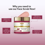 Khadi Beetroot Face Scrub | Natural Exfoliating Scrub with Beetroot Extract | Helps Remove Dead Skin, Dirt & Surface Impurities | De-Tan, Skin Brightening & Radiance Care | Helps Improve Skin Texture & Glow | For All Skin Types | 100 gm