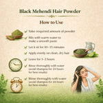 Kayee Ayurveda Black Mehendi Hair Powder, Herbal Hair Colour Powder for Black & Dark Brown-Looking Hair, Helps Cover the Appearance of Grey Hair, Traditional Mehendi Hair Care for Women & Men | 100 g