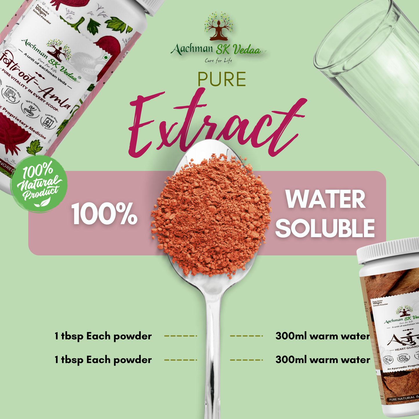 Aachman Veda Beetroot & Arjuna Amla Extract Powder