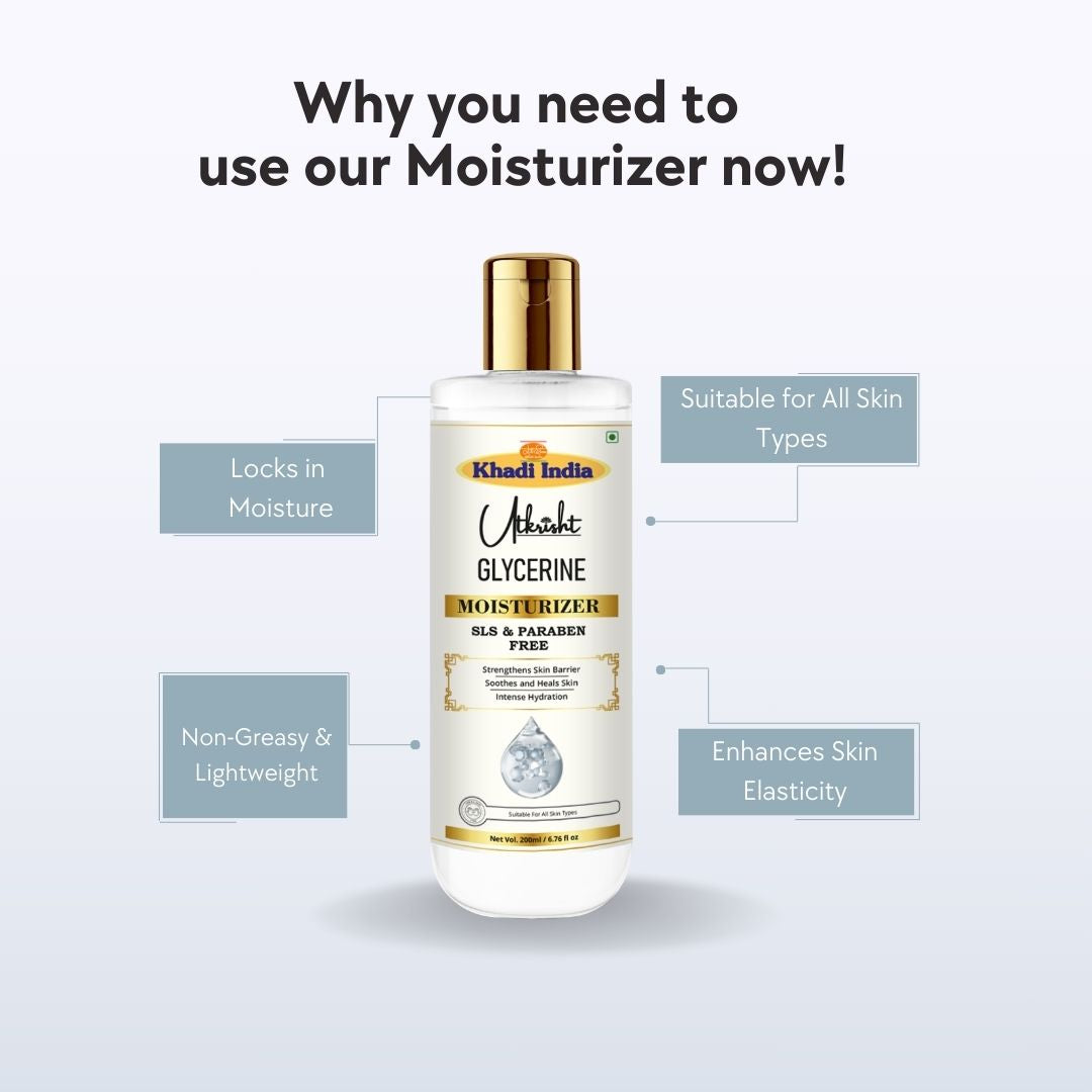 Utkrisht Khadi Pure Glycerine Moisturizer | Deep Nourishing & Non-Greasy Face & Body Cream