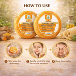Bhudevam Naturals Khadi Sandal Turmeric Loofah Soap – Natural Exfoliating Bath Soap for Glowing & Clear Skin- 250GM (Pack of 2)