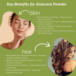 Khadi Aloe Vera Powder for Face, Skin & Hair | 100% Natural Aloe Vera Leaf Powder | Hydrating & Soothing Herbal Powder | Helps Moisturize Skin & Nourish Scalp | Face Pack & Hair Mask | For All Skin & Hair Types | 100 gm