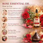 Kayee Ayurveda Rose Essential Oil, Rose Aroma Oil for Diffuser, Aromatherapy, Massage, Meditation, Yoga & Spa, Pleasant Floral Fragrance for Home, Personal Care & Relaxation | 15 ml