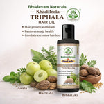 Bhudevam Naturals Khadi Triphla Hair Oil – Improves Hair Strength, Shine & Texture-210ML