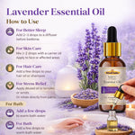 Kayee Ayurveda Lavender Essential Oil for Aromatherapy, Diffuser & Massage | Pure Lavender Aroma Oil for Relaxation, Meditation, Spa & Home Fragrance | Floral Essential Oil for Skincare, Hair Care & Personal Wellness | 15 ml
