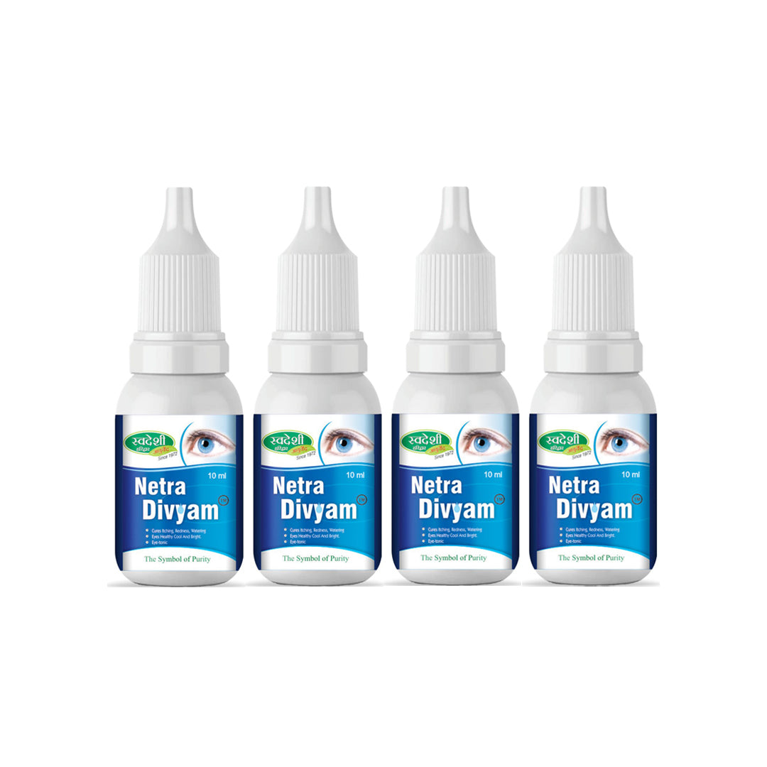 Pack of 4 Netra Divyam 10ml Eye Drop for Eye Care, Helps Soothe Eye Itching, Irritation, Redness.
