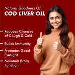 Vitaminnica Cod Liver Oil Softgels - Omega-3 EPA/DHA with Vitamins A & D3, 60 Count