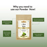 Khadi Neem Powder for Face & Hair | 100% Natural & Pure Neem Leaf Powder | Helps Control Acne, Pimples & Dandruff | Skin Purifying & Scalp Cleansing | For All Skin Types