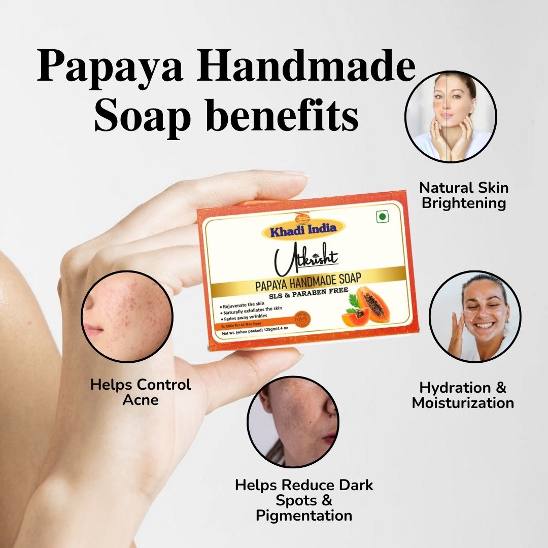 Utkrisht Khadi Papaya Soap (125g)