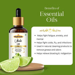 Khadi Lime Essential Oil | Pure & Natural Lime Oil for Face & Skin Care | Essential Oil for Oily & Acne-Prone Skin | Brightening & Refreshing Aromatherapy Oil | 15 ml