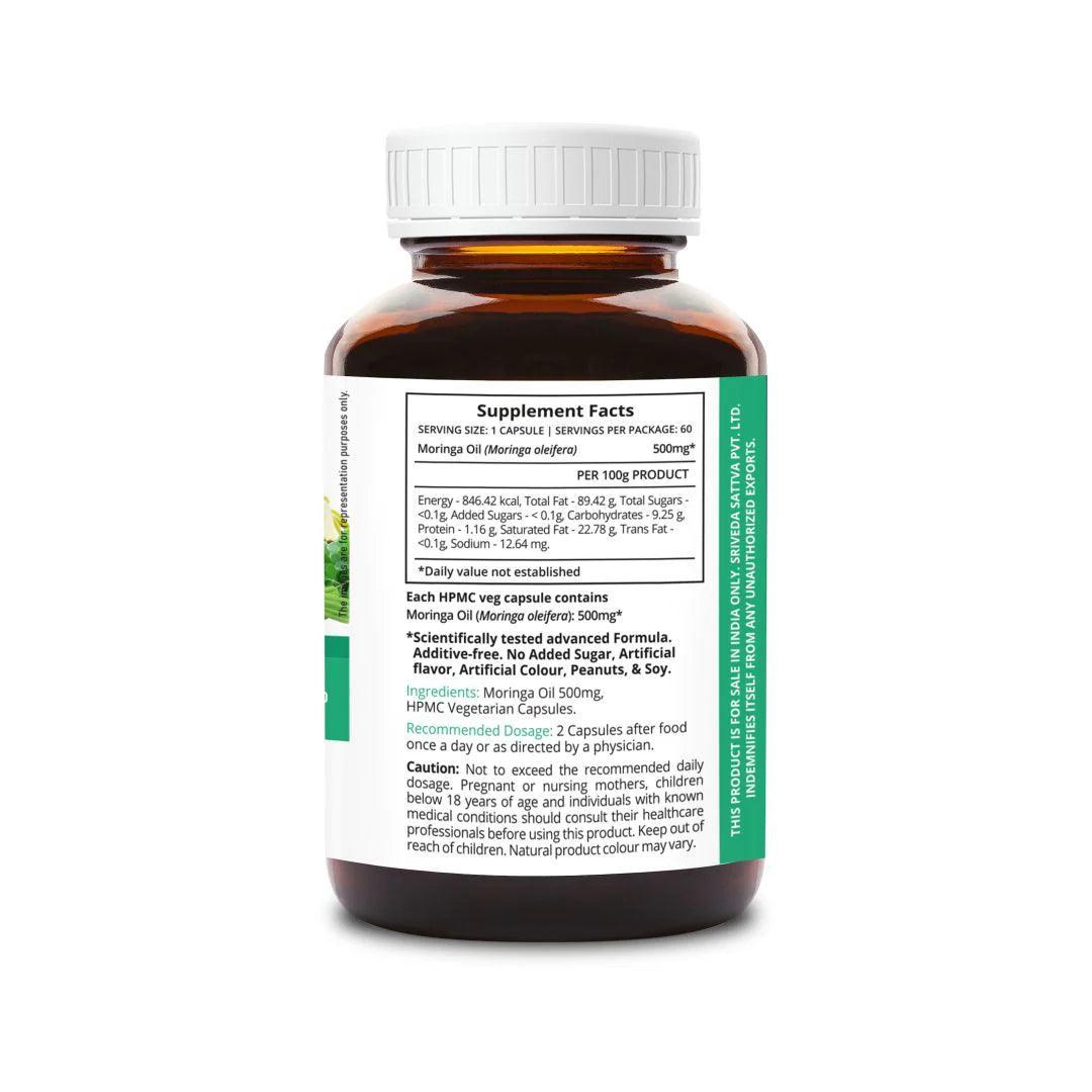 Sri Sri Tattva SupaSupp Moringa Oil Vegetarian Capsule Super Food Extract, for Rejuvenation Fitness, - 60 Capsules