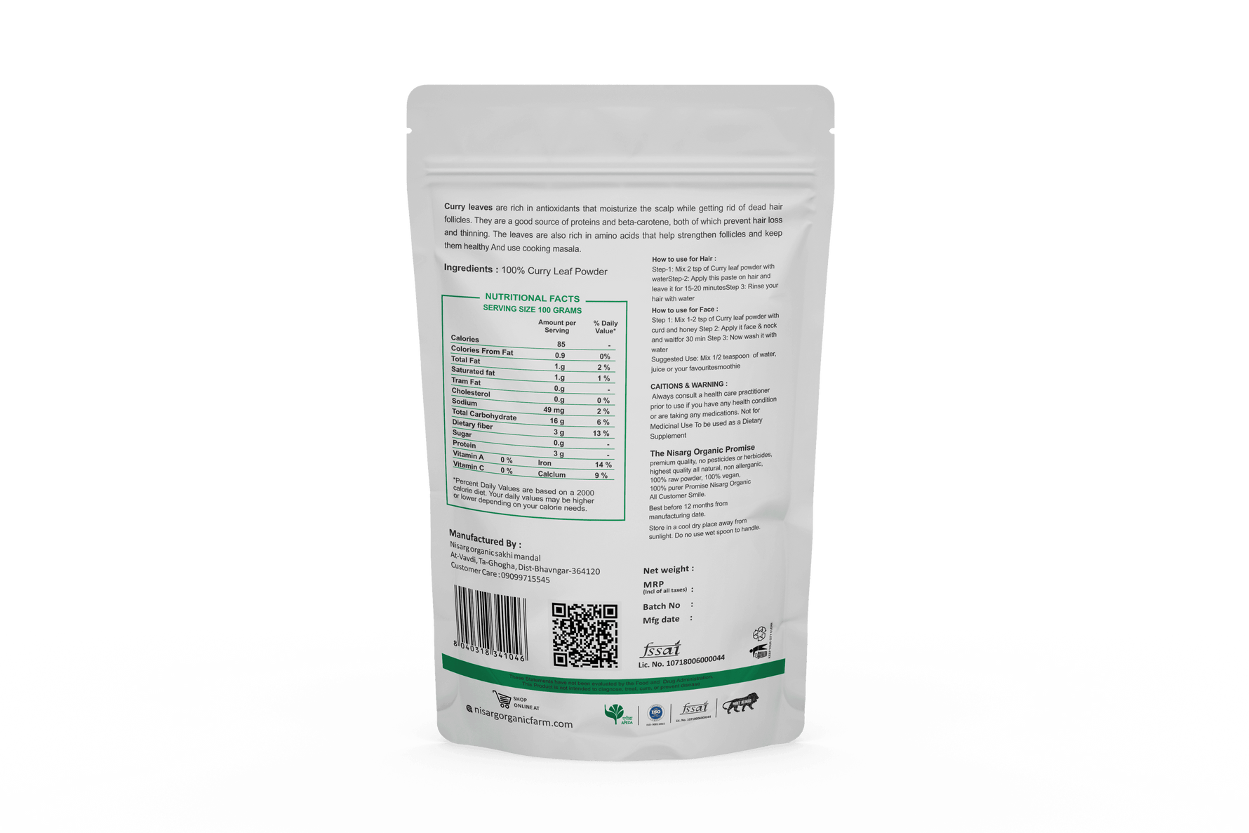 Nisarg Organic Curry Leaf Powder