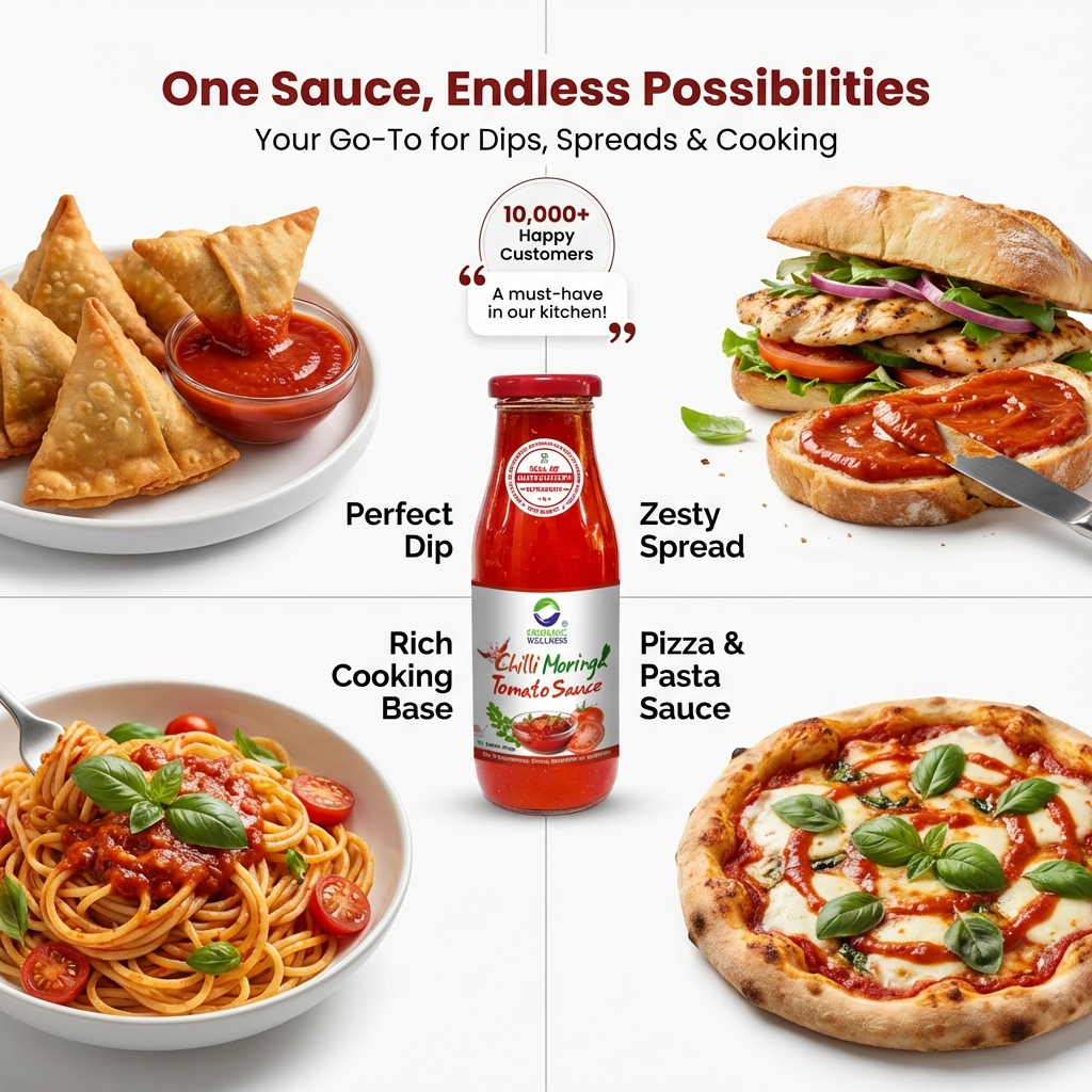 Organic Wellness Chilli Moringa Tomato Sauce - 350g