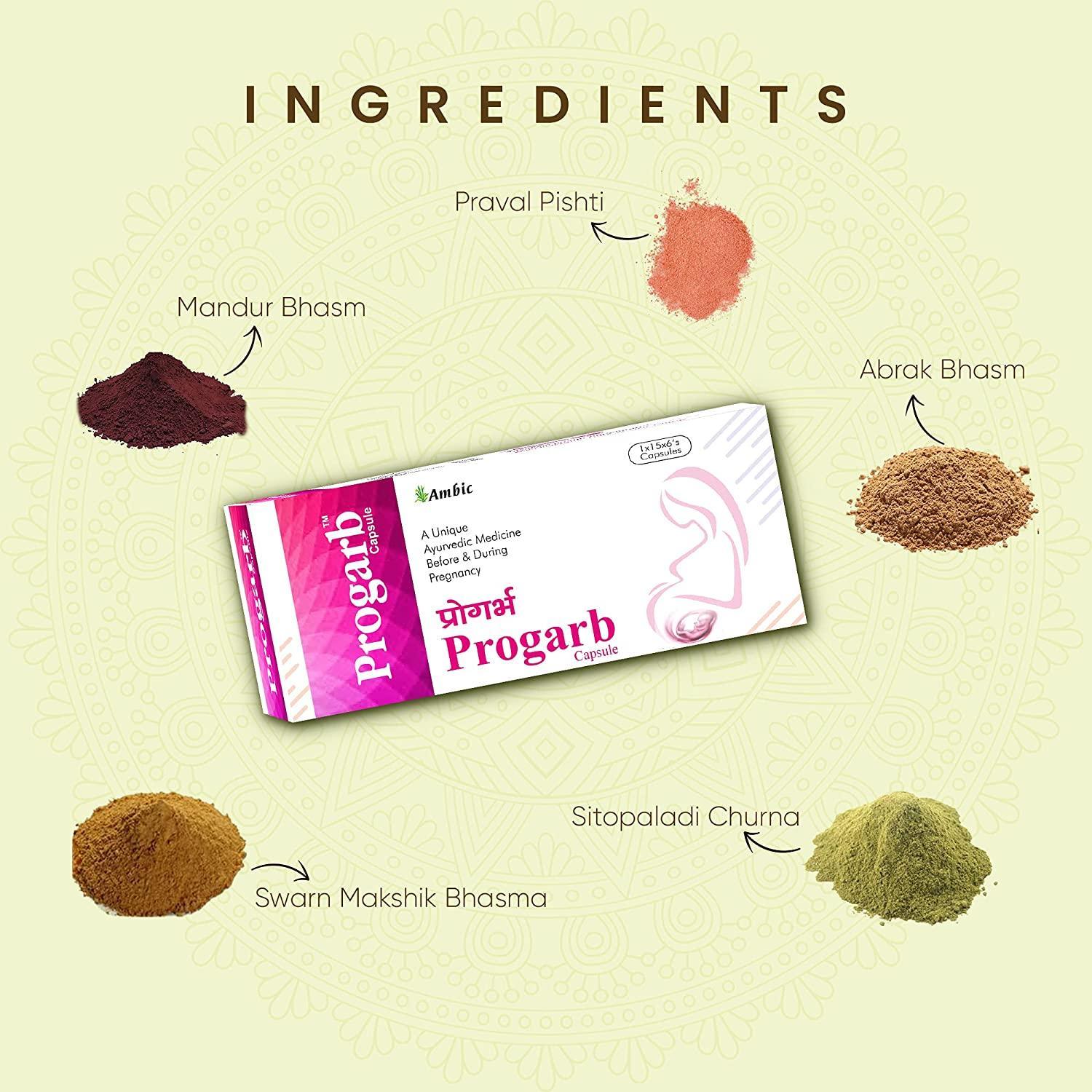 Ambic Progarb Capsule for PCOS, PCOD, Natural Pregnancy (90 Each)