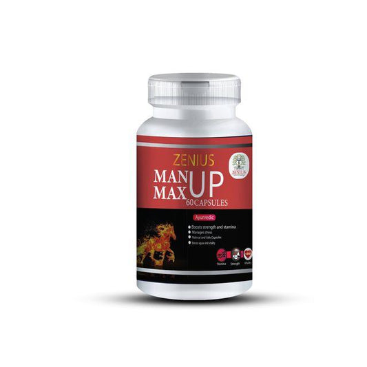 Zenius Man Up Max Capsules - Stamina Booster Capsules for Stamina Boosting and Energy Increase - 60 Capsules