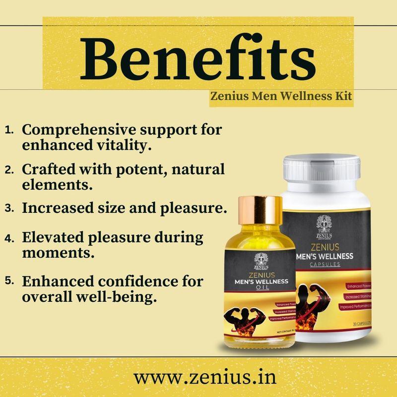 Zenius Men Wellness Kit - Sexual Stamina Booster Kit for Penis Enlargement and Sexual Health Improvement