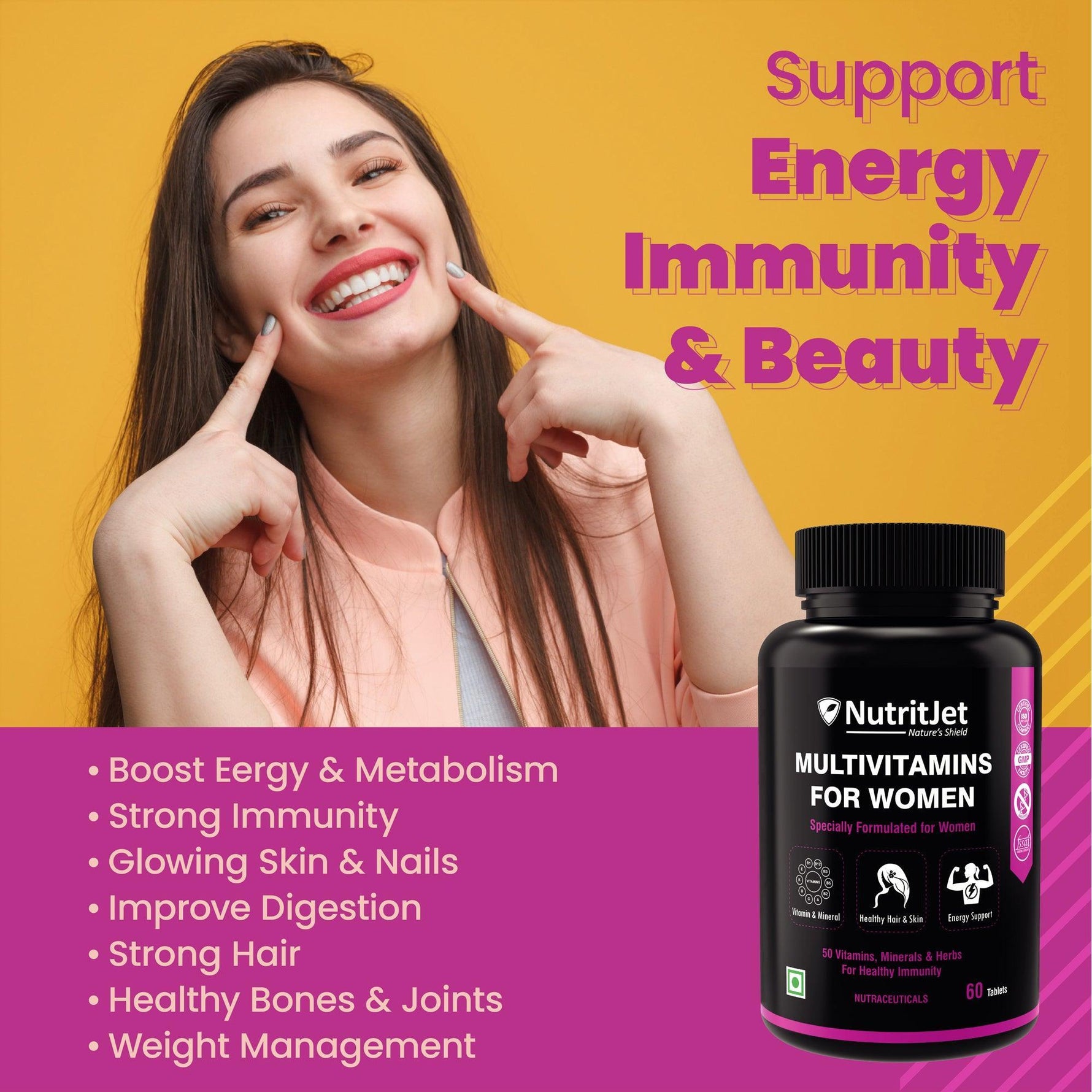 NutritJet Multivitamins for Women Tablet - 60 Tablets