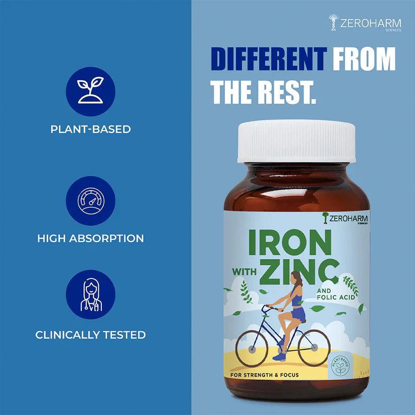 Zeroharm Sciences Iron with Zinc and Folic Acid Tablet