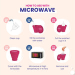 MildCares Menstrual Cup with Sterilizer Container | Safe, Easy-to-Use & Comfortable | White | Large