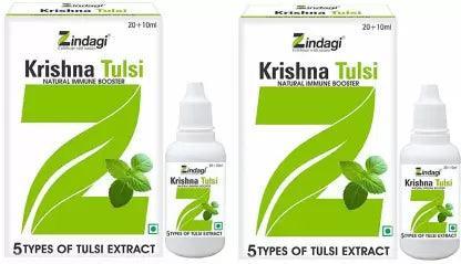 Zindagi Krishna Tulsi -  Immunity Booster Drop - Panch Tulsi Extract (Pack of 2) Each 30 ml