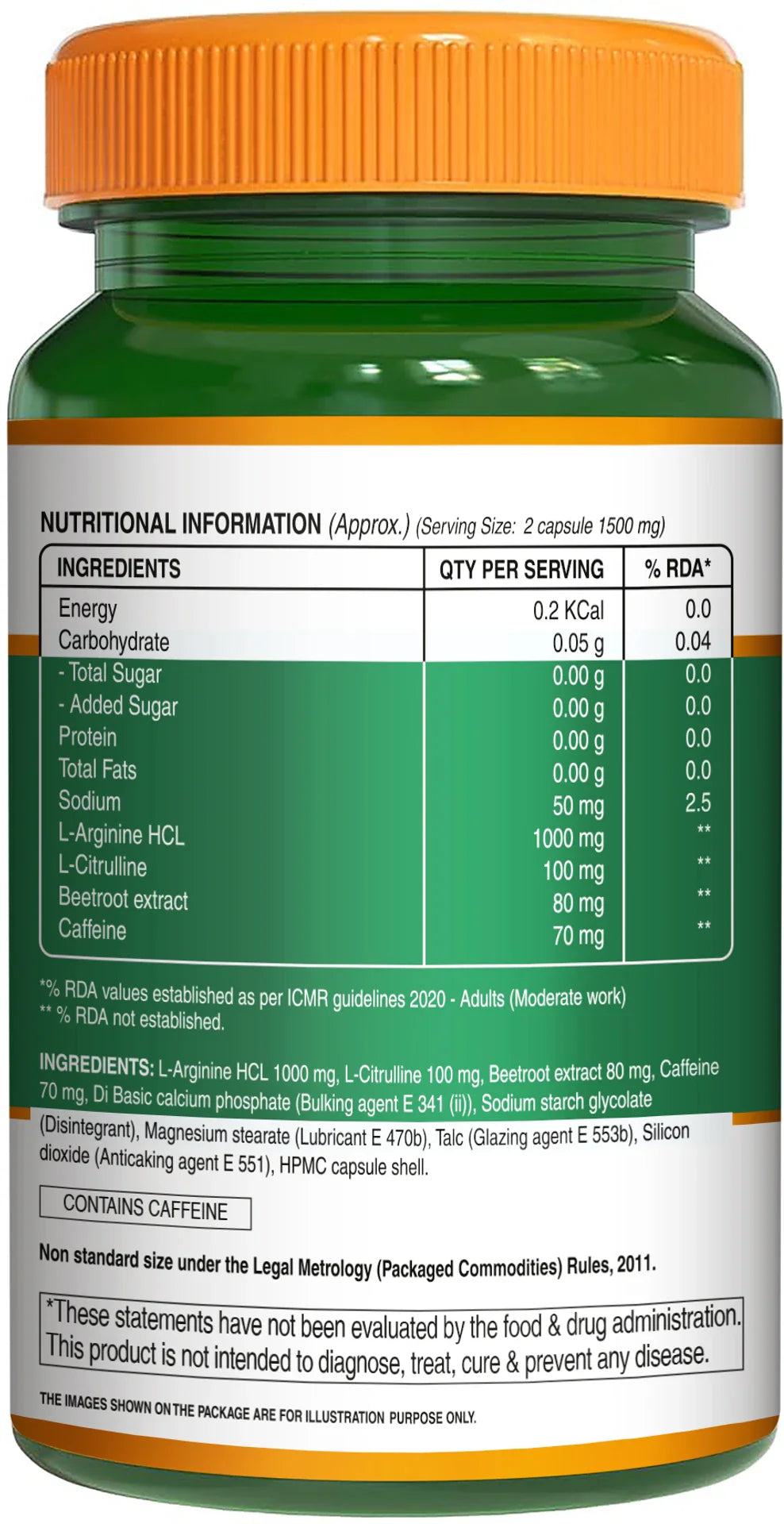 Pure Nutrition L-Arginine with L-Citrulline & Beetroot – 60 Capsules | Performance & Endurance Support