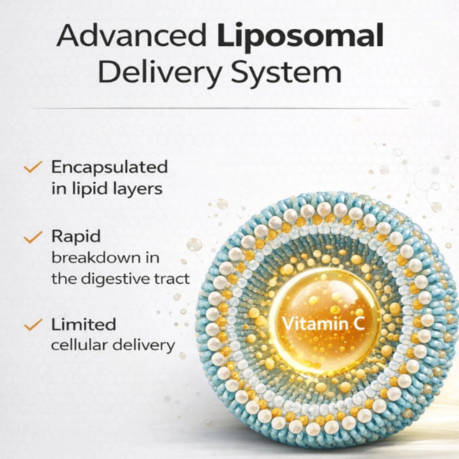 Pure Nutrition Liposomal Vitamin C 80mg (70%), 60 Capsules | Antioxidant & Immune Support