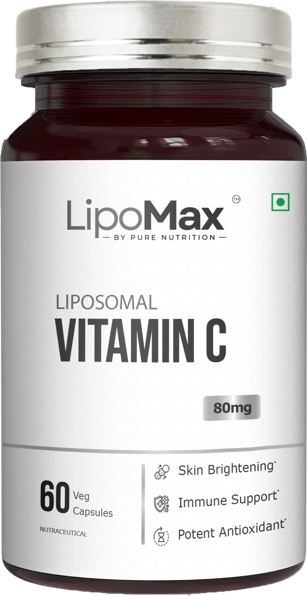 Pure Nutrition Liposomal Vitamin C 80mg (70%), 60 Capsules | Antioxidant & Immune Support