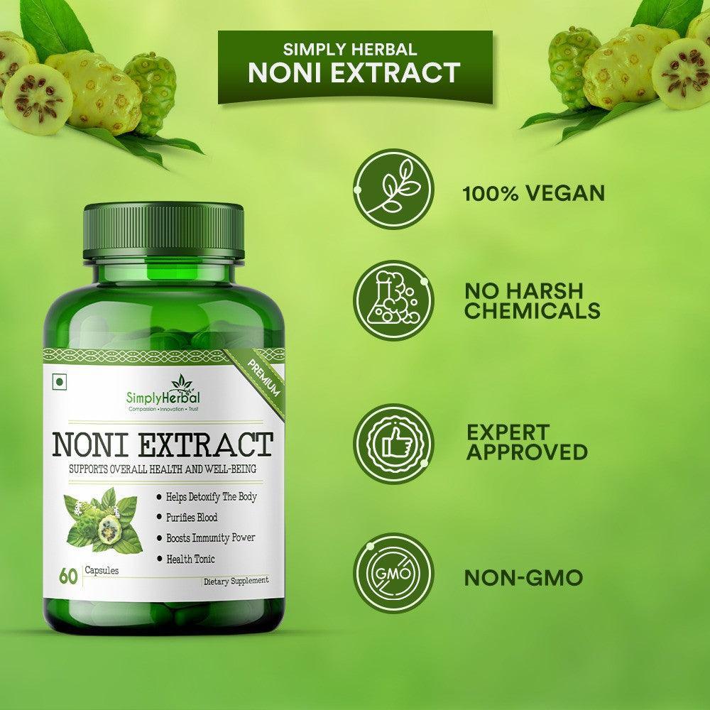 Simply Herbal Noni Extract Vegetarian Capsules - 60 Capsules ( Pack of 3)