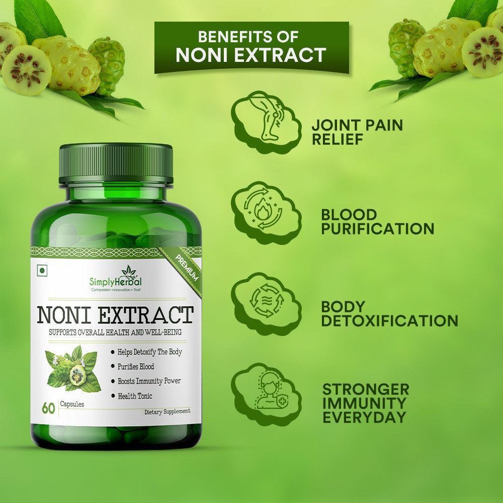 Simply Herbal Noni Extract Vegetarian Capsules - 60 Capsules ( Pack of 3)