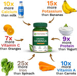 Pure Nutrition Organic Moringa 1200mg - 60 Tabets| Rich in Antioxidants, Vitamins & Minerals | Supports Healthy Digestion, Immunity, Energy Levels & Detox | Superfood Supplement for Men & Women