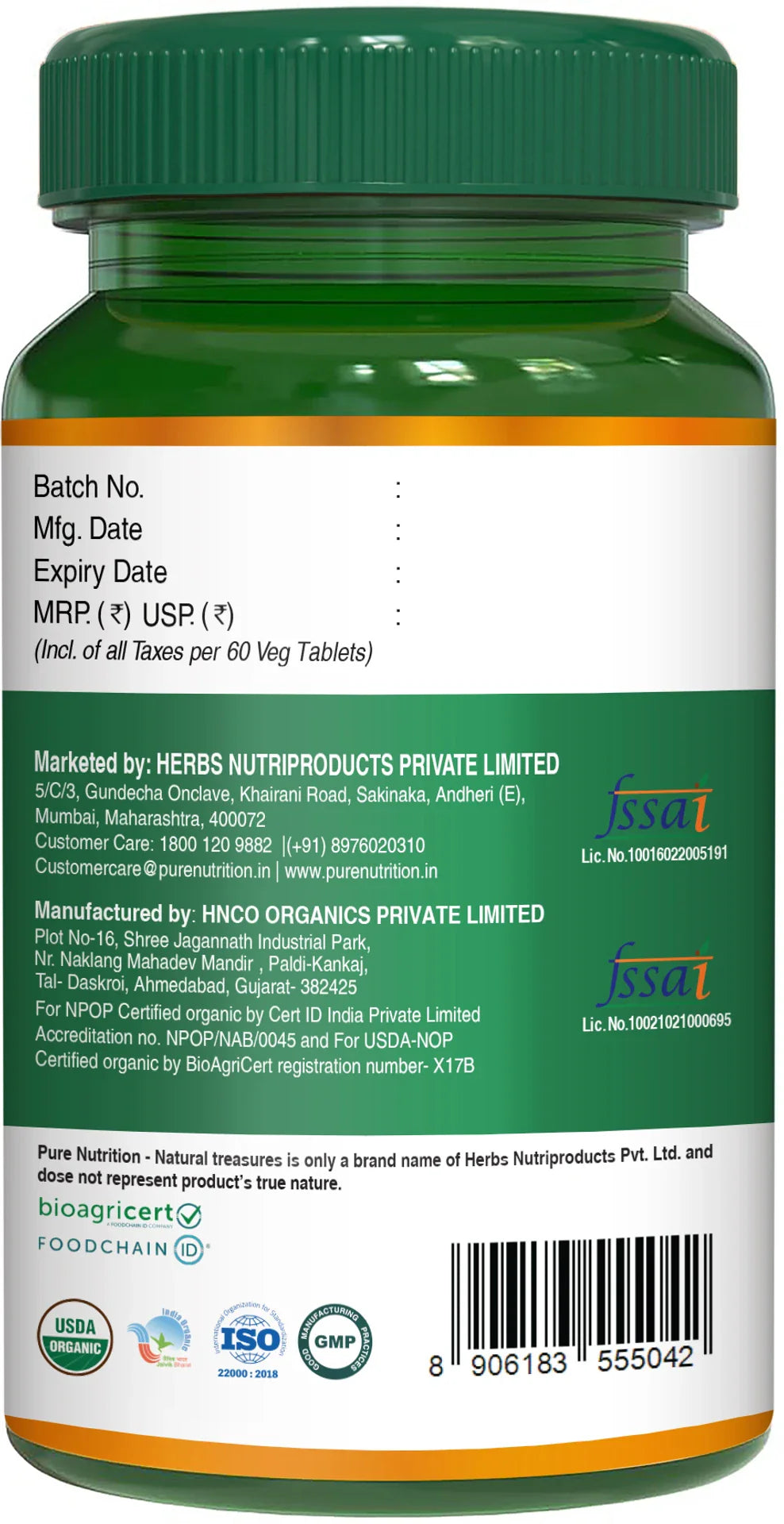 Pure Nutrition Organic Moringa 1200mg - 60 Tabets| Rich in Antioxidants, Vitamins & Minerals | Supports Healthy Digestion, Immunity, Energy Levels & Detox | Superfood Supplement for Men & Women