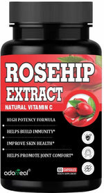 Adorreal Rosehip Extract Capsules (60 Capsules) | Joint Mobility, Anti-Inflammatory Support & Skin Radiance with Vitamin C