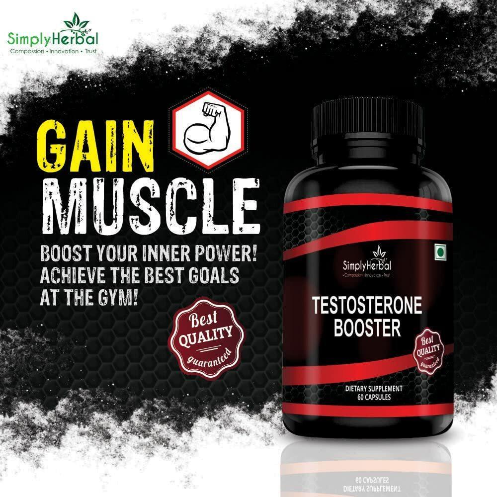 Simply Herbal Testosterone Booster Capsule - 60 Capsules (Pack of 2)