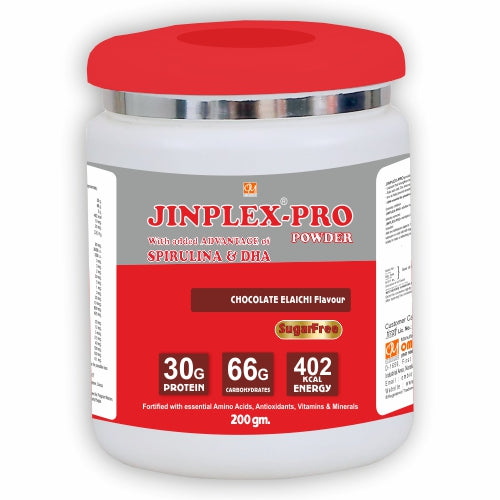 JINPLEX-PRO Protein Powder 30gm with Vitamins & Minerals, Spirulina & DHA