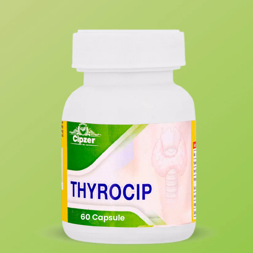 Cipzer Thyrocip Capsules - 60 Capsules | Herbal Support for Thyroid, Hypothyroidism, Hyperthyroidism & Metabolism