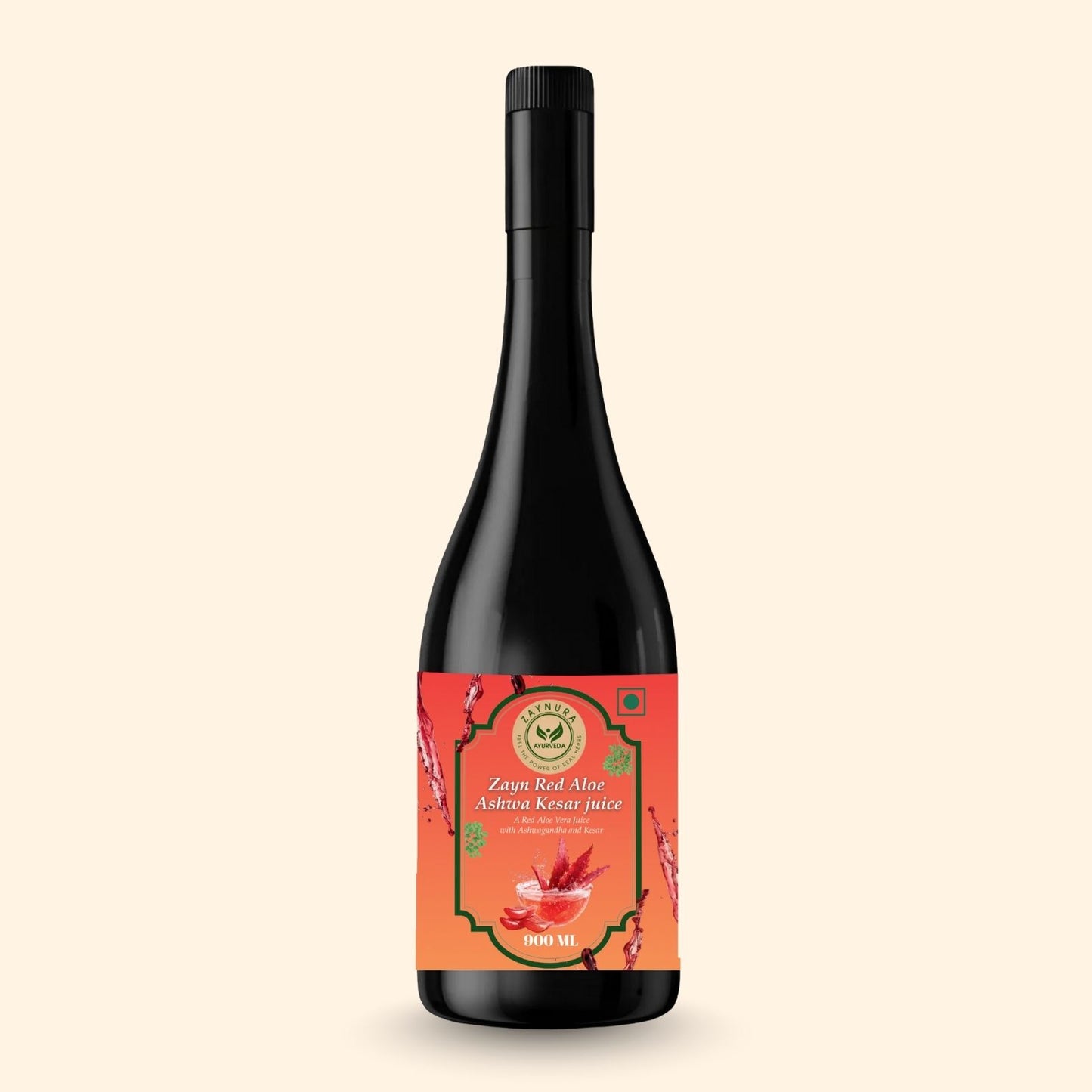 Zaynura Ayurveda Red Aloe Vera Ashwa Kesar Juice | Premium Ayurvedic Vitality & Immunity Booster | Natural Herbal Wellness Drink
