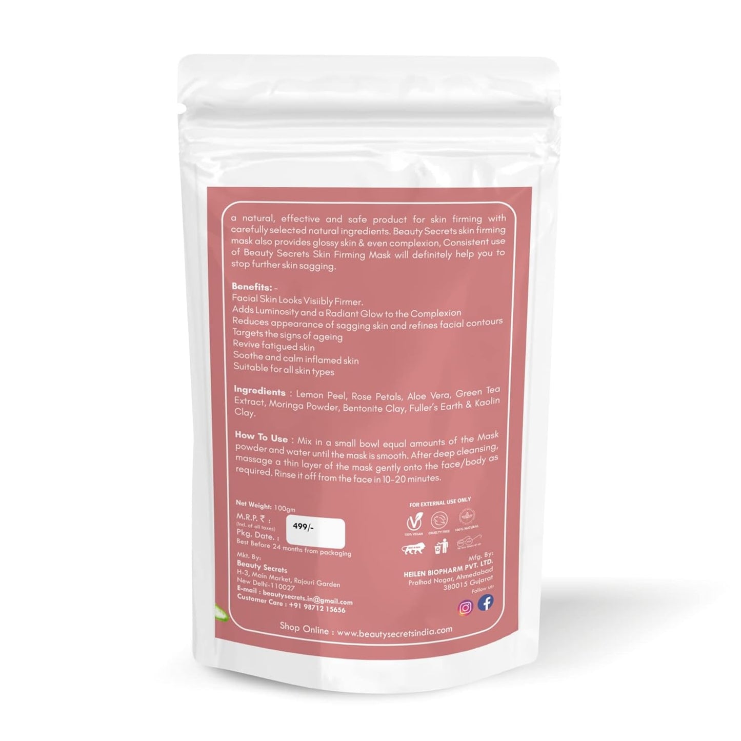 Beauty Secrets Skin Firming Mask - 100gm