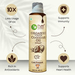 Pure Nutrition Combo Pack Of Virgin Coconut Oil & Virgin Olive Oil Spray - 200ml | 100% Organic | Low Calorie Cooking - 10X LESS Oil | For Coooking, Dressings, Baking & Air-Frying