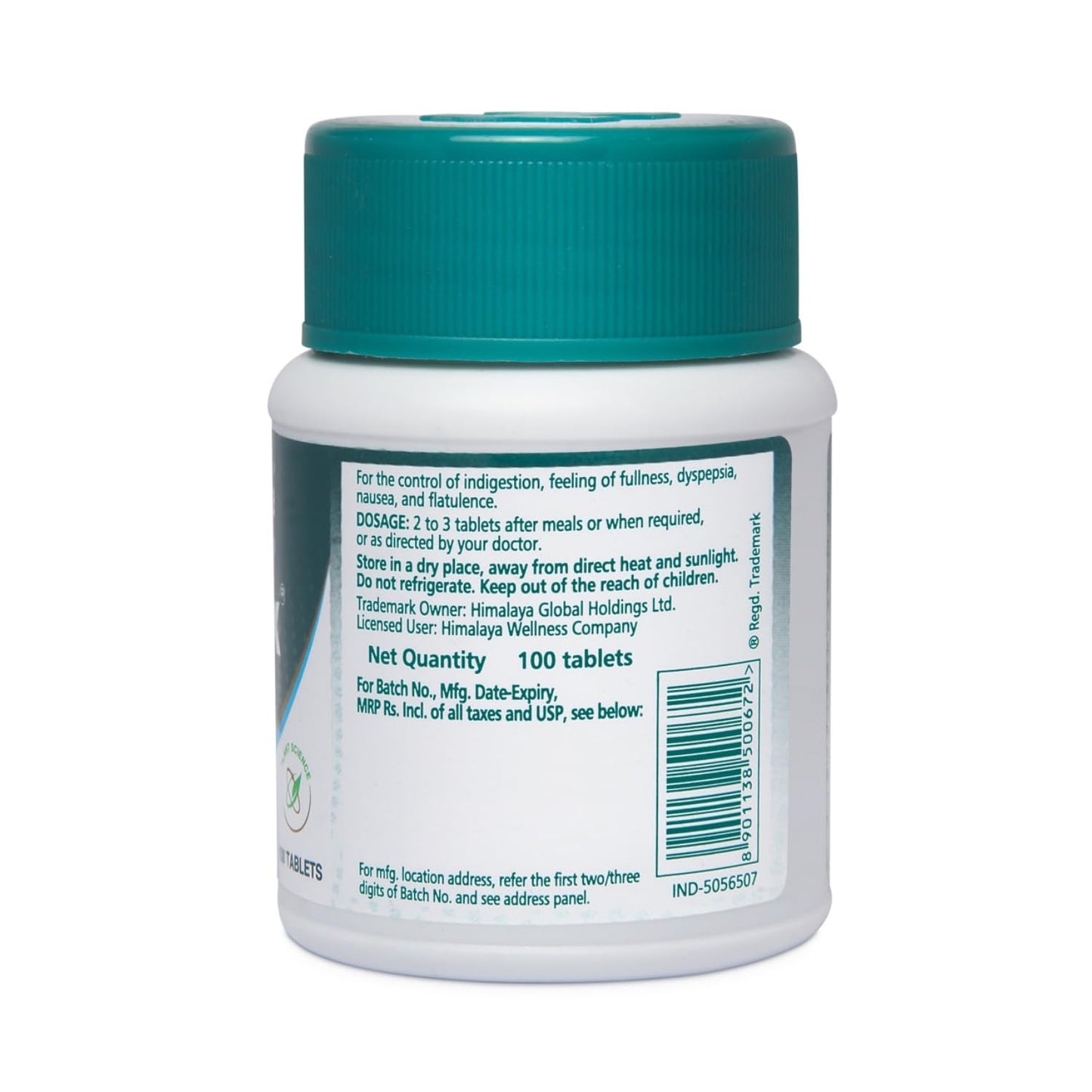 Himalaya Gasex Tablet | For Gas, Bloating, Digestion & Stomach Care - 100 Tablets