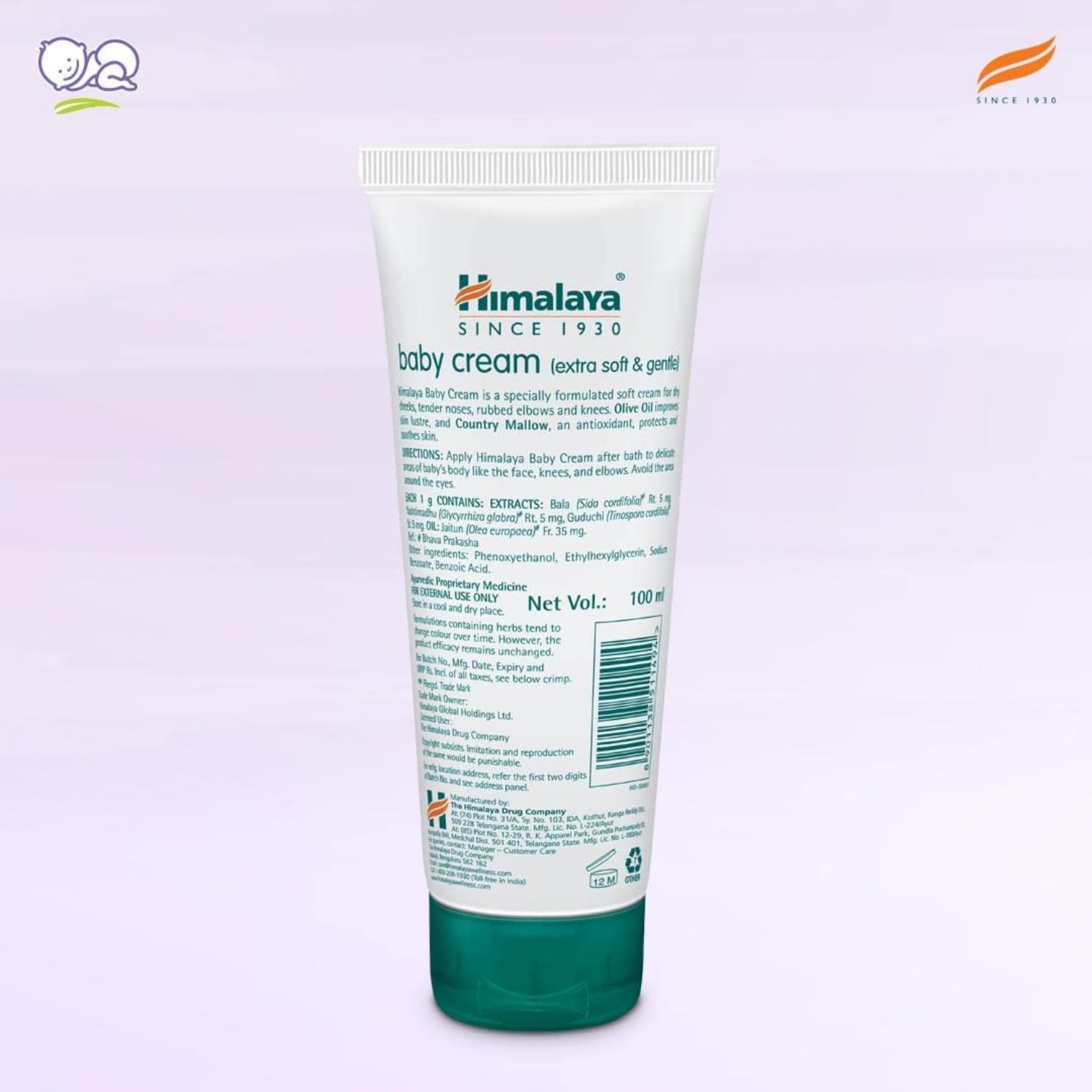 Himalaya Baby Cream | Moisturises & Soothes the Skin | Extra Soft & Gentle