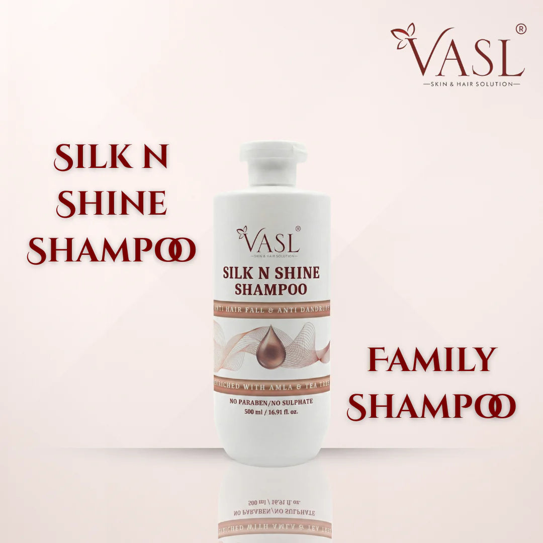 Vasl Silk n Shine Shampoo 500ml - Gloss Boosting Smoothing Hair Wash
