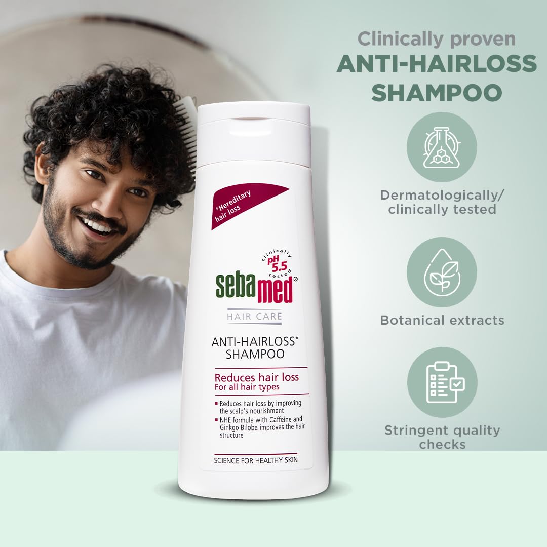 Sebamed Anti-Hairloss Shampoo with Caffeine & Ginko Biloba for Hair Care | For All Hair Types - 200ml