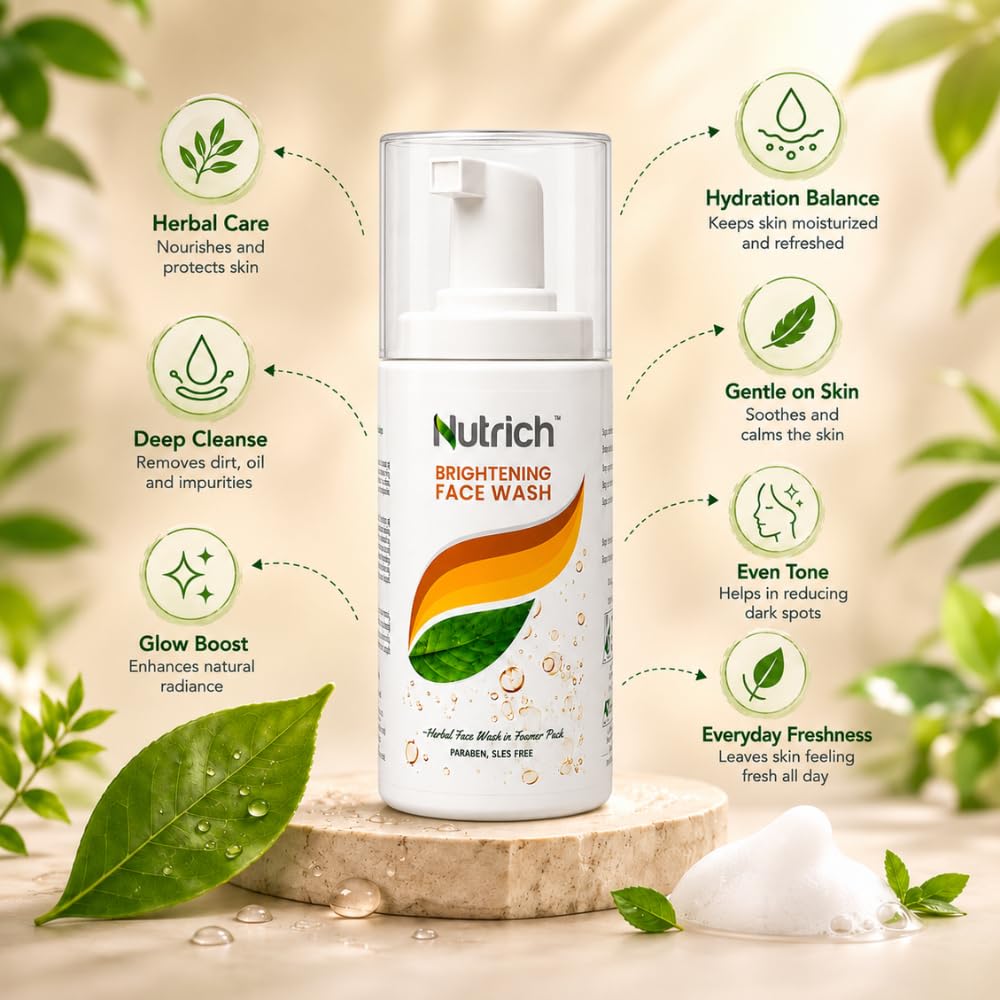 Ayulabs Nutrich Brightening Facewash | For Even Skin Tone, Glow & Gentle Cleansing | 100 ml
