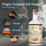 Pure Nutrition Virgin Coconut Oil 750ml Glass Bottle | Cold Pressed Natural Coconut Oil