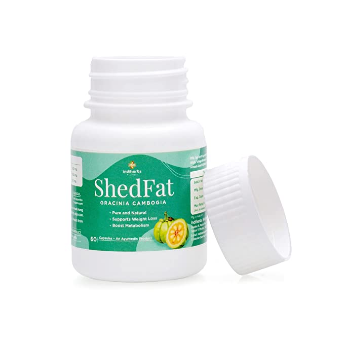 Indiherbs Wellness SHEDFAT,Pre Workout Supplement for Weight Loss,Garcia Cambogia,Green Tea & Guggul,100% Natural & Herbal Capsules