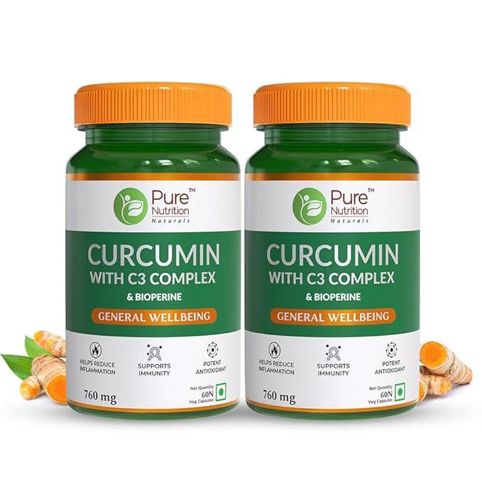 Pure Nutrition Curcumin with C3 Complex 760mg Veg Capsule - 60 Capsules