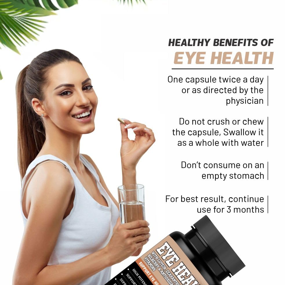 Adorreal Eye Health Capsules (60 Capsules) | Supports Vision, Reduces Eye Strain, Blue Light Protection & Macular Health