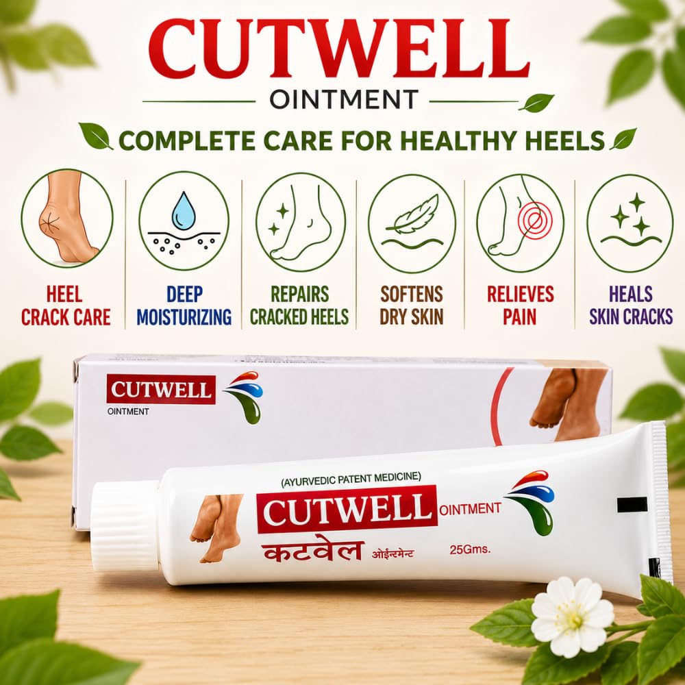 Ayulabs Cutwell Ointment | Heel Crack, Chilblain & Skin Repair Formula | 50 g (Pack of 2 x 25 g Tubes)